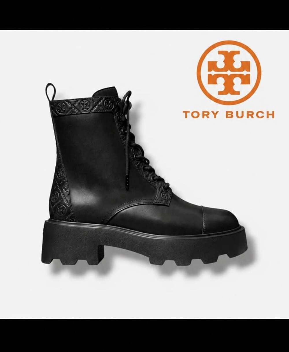 Tory Burch T Monogram Lug Ankle Boots